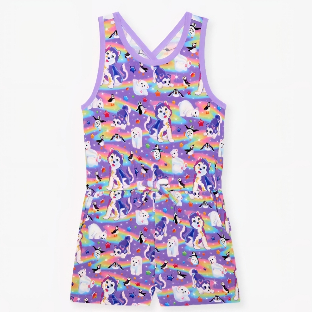 Posh Peanut Tikanni Criss-Cross Back Short Jumpsuit 5T/6T